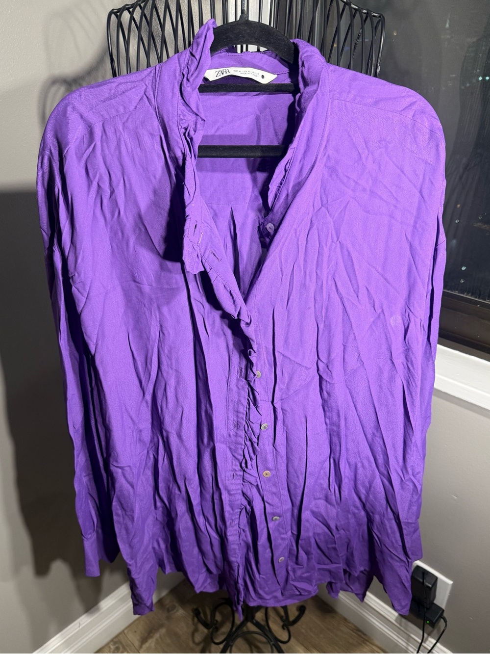 Zara Purple Button-Down Shirt